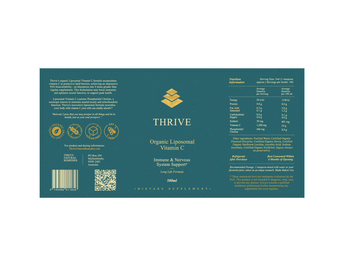 9 x Liposomal Vitamin C | 500ml | Alcohol Preservative